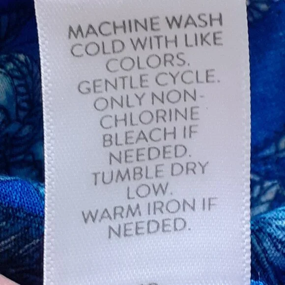 J. Jill Oversized Split-Neck Top in Royal Blue Thriving Jacobean Size S - Picture 8 of 11